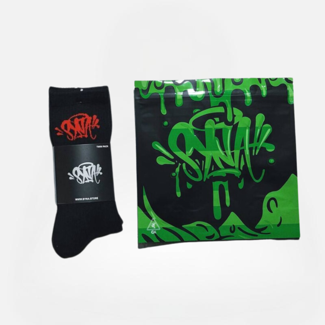 PACK 2 PAR CALCETINES SYNA BLACK AND RED