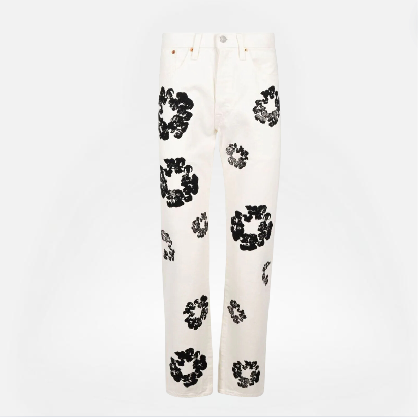JEANS DENIM TEARS WHITE