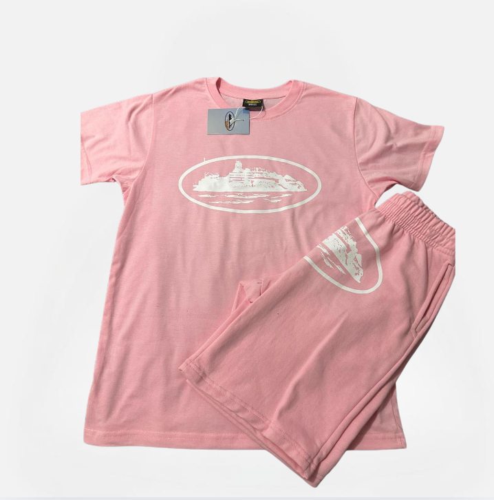 CONJUNTO VERANO CORTEIZ LOGO PINK (ENVIO POR PAGAR)