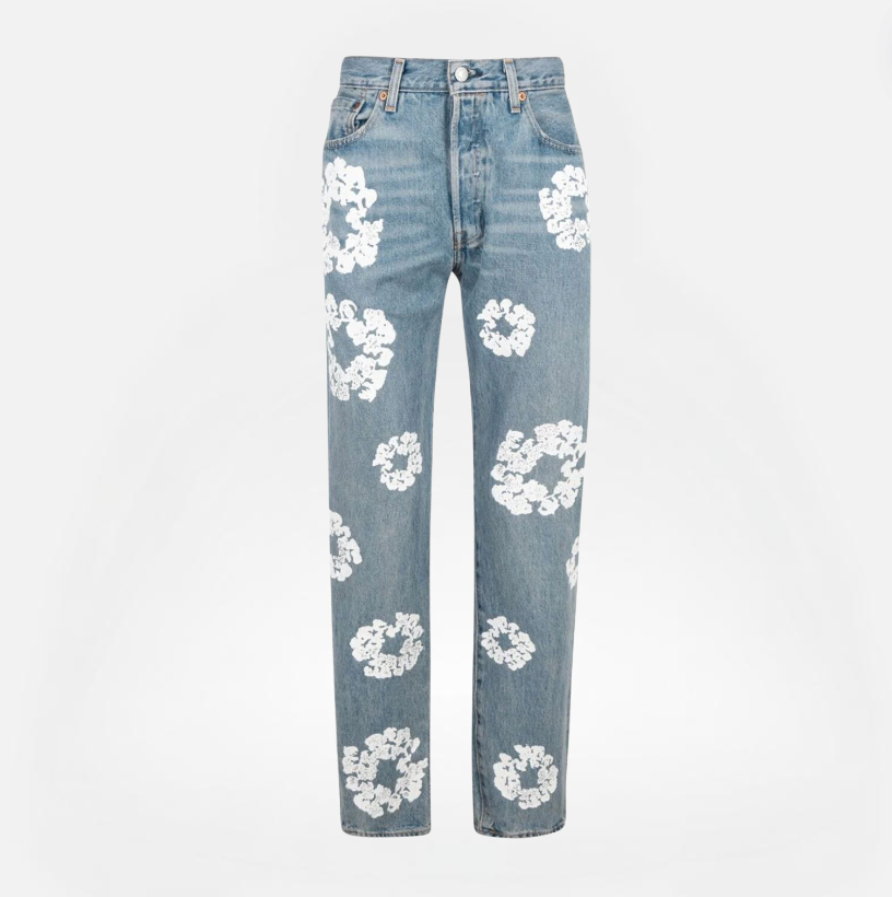 JEANS DENIM TEARS BLUE